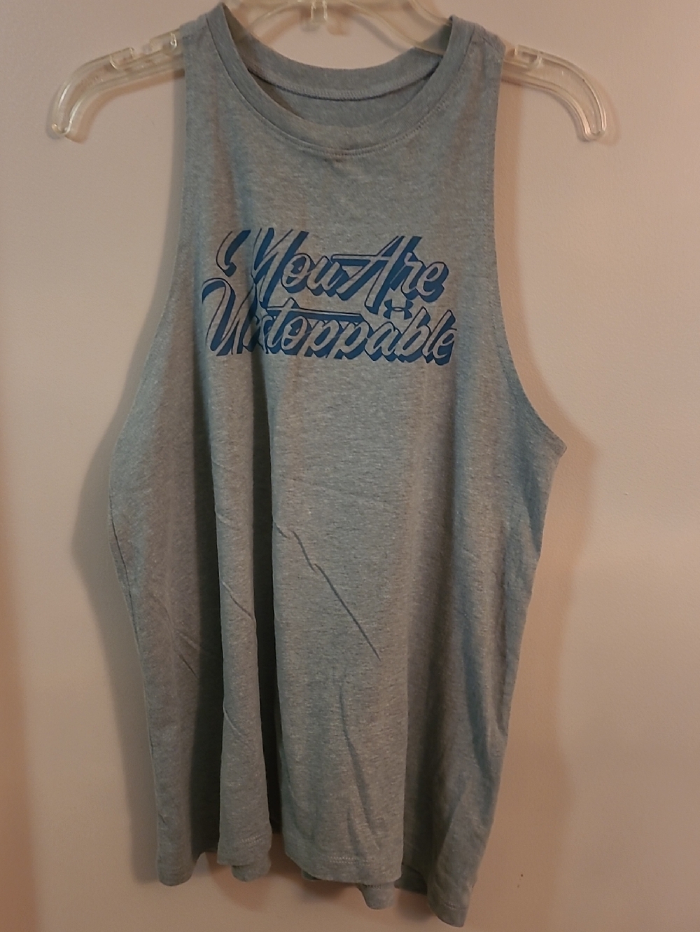 Under Armour Gray & Blue 'You Are Unstoppable' Muscle Tank NWOT